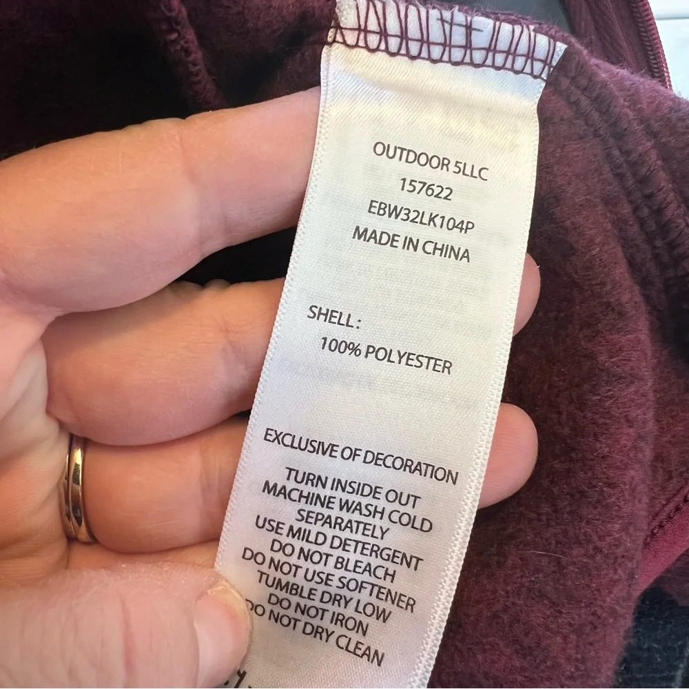 Eddie Bauer NWT Heather Maroon Full Zip Fleece Jacket Women’s Size Medium - Picture 6 of 7